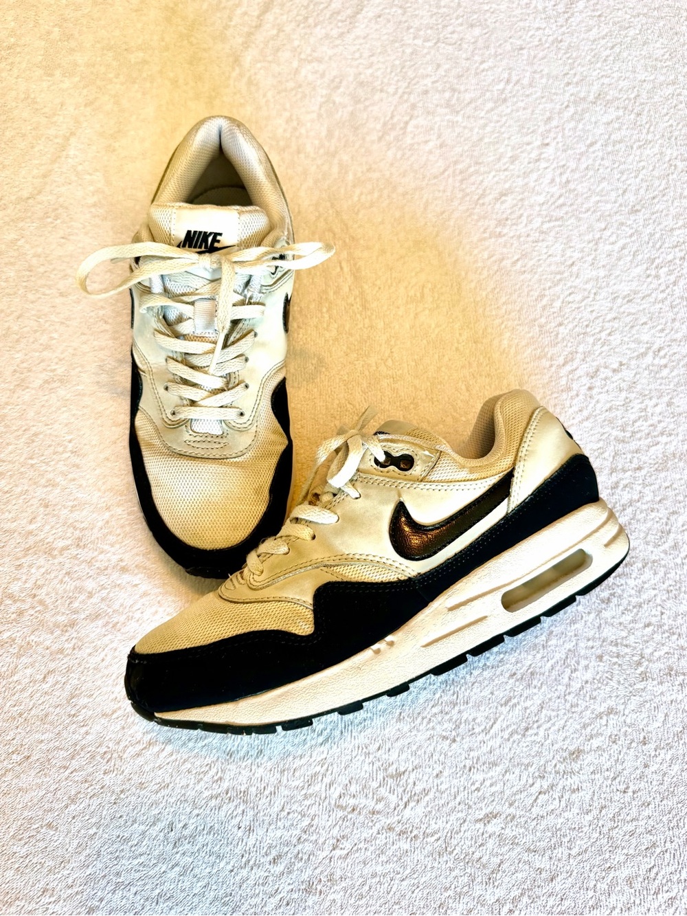 Nike Air Max Sneakers in White and Black, Kids 6Y